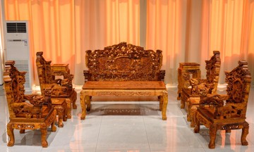 黄花梨龙纹大宝座